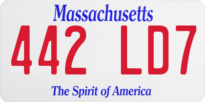 MA license plate 442LD7