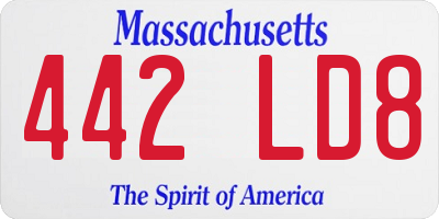 MA license plate 442LD8