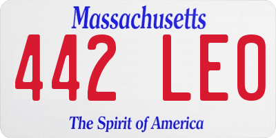 MA license plate 442LE0