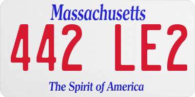 MA license plate 442LE2