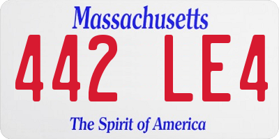 MA license plate 442LE4