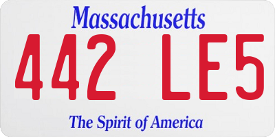 MA license plate 442LE5