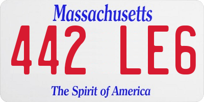 MA license plate 442LE6