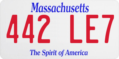 MA license plate 442LE7