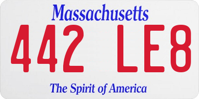 MA license plate 442LE8