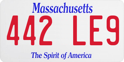 MA license plate 442LE9