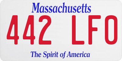 MA license plate 442LF0