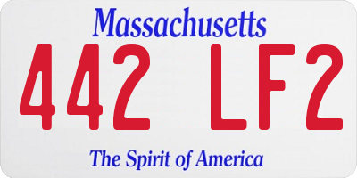 MA license plate 442LF2