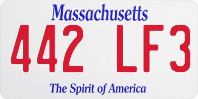 MA license plate 442LF3