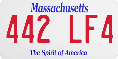 MA license plate 442LF4