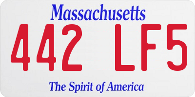 MA license plate 442LF5