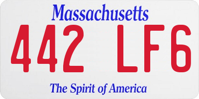 MA license plate 442LF6