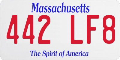 MA license plate 442LF8