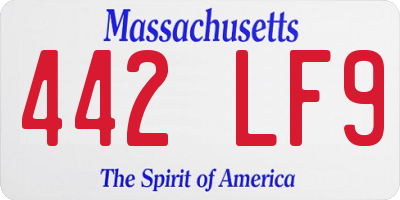 MA license plate 442LF9