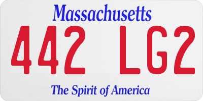 MA license plate 442LG2