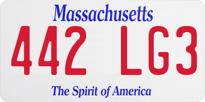 MA license plate 442LG3