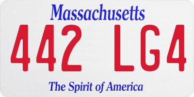 MA license plate 442LG4