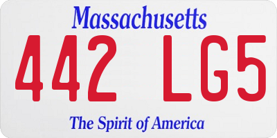 MA license plate 442LG5