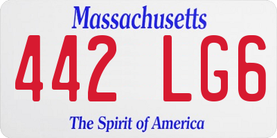MA license plate 442LG6