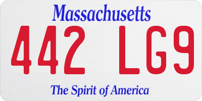 MA license plate 442LG9