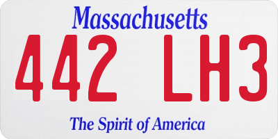 MA license plate 442LH3