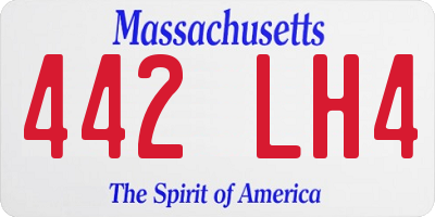 MA license plate 442LH4
