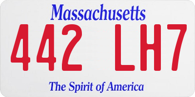 MA license plate 442LH7