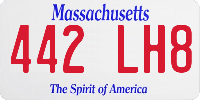 MA license plate 442LH8