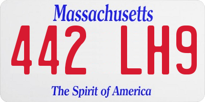 MA license plate 442LH9