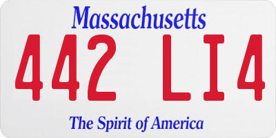 MA license plate 442LI4