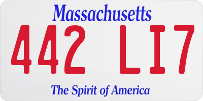 MA license plate 442LI7