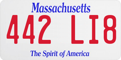 MA license plate 442LI8