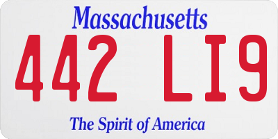 MA license plate 442LI9