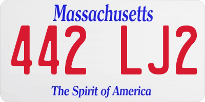 MA license plate 442LJ2