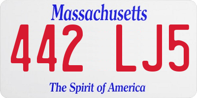 MA license plate 442LJ5