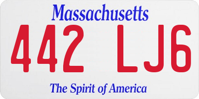 MA license plate 442LJ6