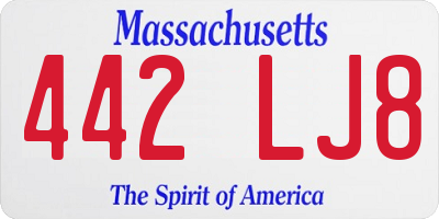 MA license plate 442LJ8