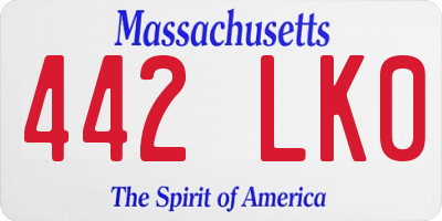 MA license plate 442LK0