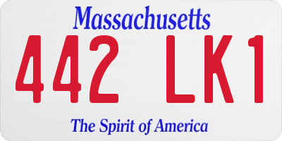 MA license plate 442LK1