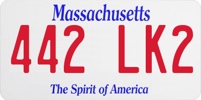 MA license plate 442LK2