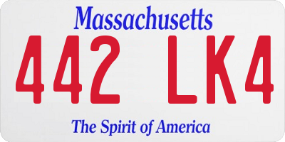 MA license plate 442LK4