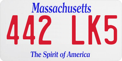 MA license plate 442LK5