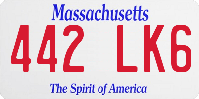 MA license plate 442LK6