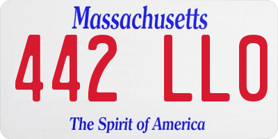 MA license plate 442LL0