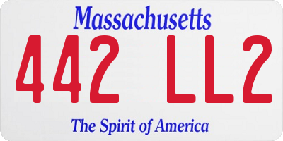 MA license plate 442LL2