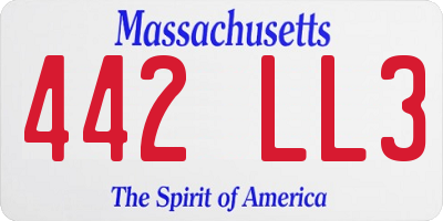 MA license plate 442LL3