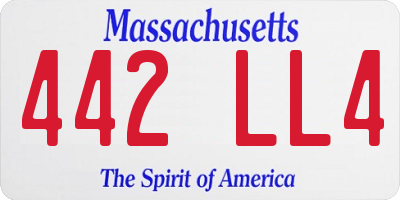 MA license plate 442LL4