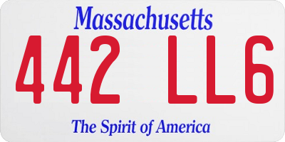 MA license plate 442LL6