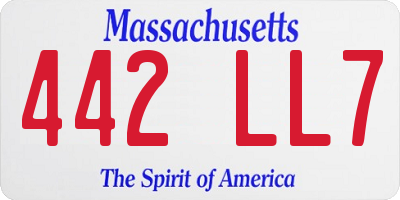 MA license plate 442LL7