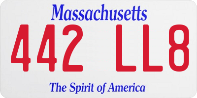 MA license plate 442LL8